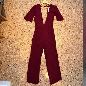 stillwater Burgundy Jumpsuit Size M